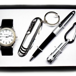4-Piece Gift Box: Calvin Hill Men's Watch Gift w/ Pen, Flashlight &  Tool - Ships Same/Next Day!