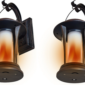 2 Pack: EcoThink 155034 Solar LED Flame Lantern - Ships Same/Next Day!
