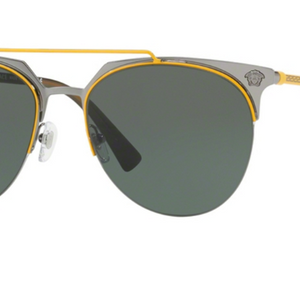 Versace Gunmetal Yellow / Green Sunglasses (VE2181 1001/71) - Ships Same/Next Day!