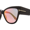 Tom Ford Anoushka Shiny Black Cateye Sunglasses (TF371 01Z) - Ships Same/Next Day!