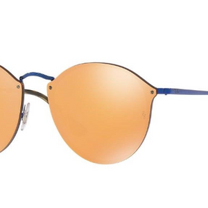 Ray-Ban Blaze Blue / Dark Orange Gold Mirror Sunglasses (RB3574N 9038/7J) - Ships Same/Next Day!