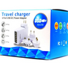 6-Port USB Travel Charger with International A/C Power Adapters - Ships Same/Next Day!