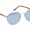 Oliver Peoples HASSETT Brushed Silver/ Blue Goldtone Sunglasses (OV1203S 5036/Y5) - Ships Same/Next Day!