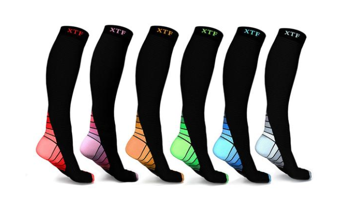 6-Pairs : Unisex Sports Compression Socks - Ships Same/Next Day!