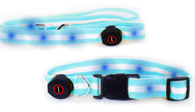2 Pack: LED Dog Leash + Collars - 3 Color Choices - Ships Same/Next Day!
