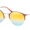Ray-Ban  Gold Top Dove / Green Gradient Mirror Sunglasses (RB3578 9011A7) - Ships Same/Next Day!
