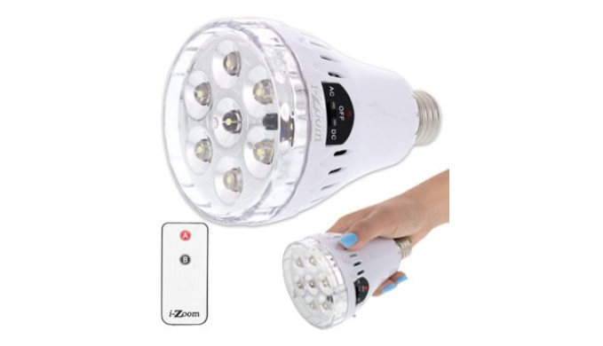 3in1 LED Emergency Light Bulb + Remote - Recharges While in Socket for Use as Flashlight During Power Outages - Ships Same/Next Day!