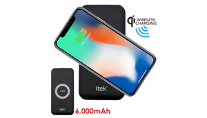 Universal Wireless Qi Charger and 6000mAh Power Bank - Ships Same/Next Day!