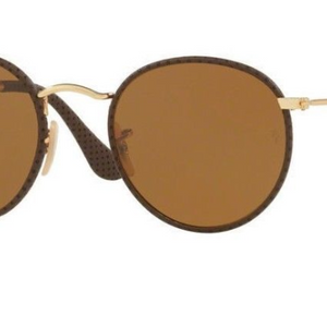 Ray-Ban Brown Leather / Brown Sunglasses (RB 3475Q 9041 50MM) - Ships Same/Next Day!