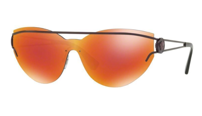 Versace Violet Metal / Fire Orange Shield Sunglasses (VE 2186 1415/6Q) - Ships Same/Next Day!