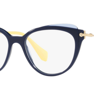 MIU MIU Blue Pale Gold Yellow RX Eyeglasses (VMU 01Q VYA-1O1) - Ships Same/Next Day!