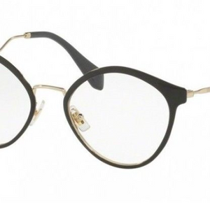 Miu Miu Black Gold RX Optical Eyeglasses ( VMU 52Q 1AB-1O1 52MM) - Ships Same/Next Day!