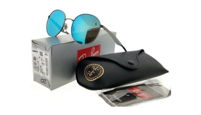 Ray-Ban Highstreet Men's Gunmetal Frame Blue Lens Sunglasses (RB3537 00455) - Ships Same/Next Day!