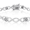 Dainty Diamond Accent Bracelet, Platinum Overlay, 7 Inches - Ships Same/Next Day!
