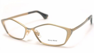 Miu Miu Gold Frames RX-Able Eyeglasses (VMU53L LAF1O1 52MM) - Ships Same/Next Day!