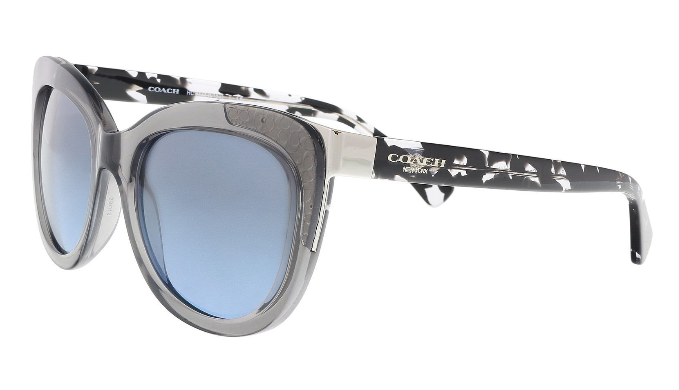 Coach Oval Women's Grey Frame Blue Lens Sunglasses (HC8171-536817) - Ships Same/Next Day!