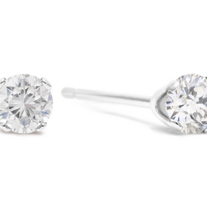 Nearly 1/4ct Diamond Stud Earrings In Sterling Silver - Ships Same/Next Day!