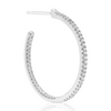 Sterling Silver 1/4 Carat Diamond Inside Out Hoop Earrings, 1 Inch - Ships Same/Next Day!