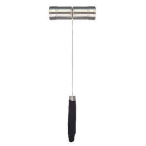 Jim Beam Stainless Steel Salt & Pepper Shaker w/ Long Handle - Prevent burns while cooking!