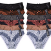 12 Pack: Unibasic Women's Comfort Underwear Bikini Cut Plain and Animal Leopard Assorted Lace Panties- Ships Same/Next Day!