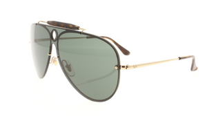 Ray-Ban Shooter Gold / Green Gradient Sunglasses (RB 3581N 001/71 58MM) - Ships Same/Next Day!
