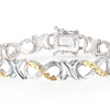 1/10 Carat Diamond XO Infinity Bracelet - Choice of  Platinum or Yellow Gold Overlay - Ships Same/Next Day!