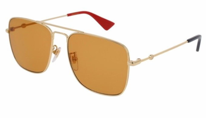 Gucci  Gold / Light Brown Gradient Sunglasses (GG 0108S 004 54MM) - Ships Same/Next Day!