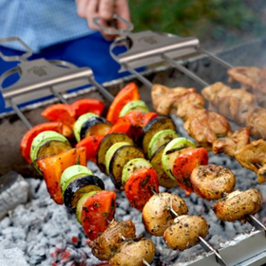 Jim Beam Stainless Steel 3 Prong Rotisserie - Ships Same/Next Day!