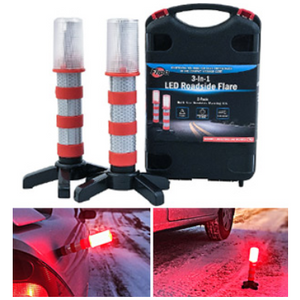 3-in-1 LED Roadside Flares - Ships Same/Next Day!
