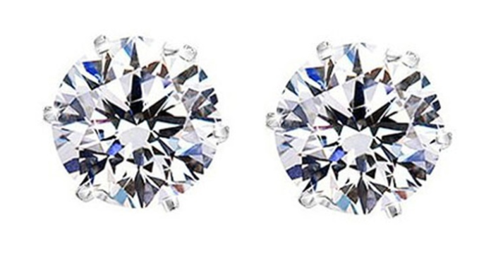 2.00 CTW Crystal Studs with Swarovski Elements in Sterling Silver - Ships Same/Next Day!