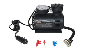 American Builder 12V Mini Air Compressor: Car/Bike Tire Inflator, Nozzles Included - Ships Same/Next Day!