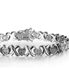 Diamond XO Heart Bracelet In Platinum Overlay - Ships Same/Next Day!