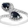 1ct Pear Shaped Sapphire and Diamond Wrap Ring - Ships Same/Next Day!