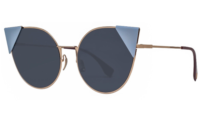 Fendi Lei Rose Gold / Blue Gradient Cateye Sunglasses