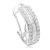 1 Carat Baguette and Round Diamond Hoop Earrings In Sterling Silver - Ships Same/Next Day!
