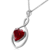 5 Carat Heart Created Ruby Infinity Necklace In Sterling Silver, 18 Inch Chain - Ships Same/Next Day!