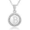 A-Z Initial Diamond Necklace In Sterling Silver, 18 Inches - Ships Same/Next Day!