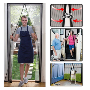 2 PACK: Magnetic Mesh Insect Screen Door - Ships Same/Next Day!