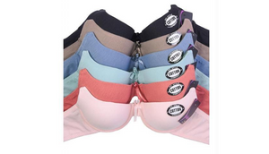 6 Pack: Unibasic Womens Full Cup Plain Cotton Bra With Back Hook - Ships Same/Next Day!
