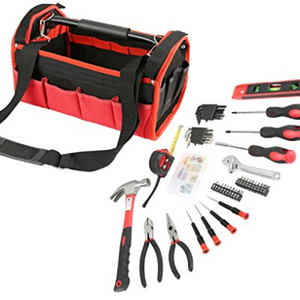 PRICE DROP: Olympia Tools 56-Piece Red & Black Tool Bag Set - Ships Same/Next Day!