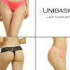 Pack of 12: Unibasic Women Lingerie Luxurious Detailed Floral Lace With Bow Premium Nylon Thong - Ships Same/Next Day!