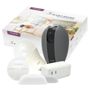 Smart Home Guardian Bundle (Smart Camera, WiFi Light Bulb, Plug, Motion & Door Sensor) - Ships Same/Next Day!