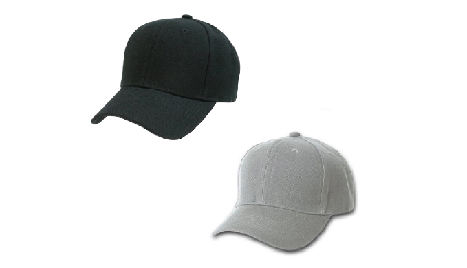 Set of 2 Plain Baseball Cap - Blank Hat with Solid Color and Adjustable (Mix) - Ships Same/Next Day!