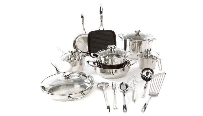 Wolfgang Puck Bistro Elite 19-piece Stainless Steel Cookware Set - Ships Next Day!