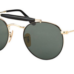 Ray Ban Gold Metal Round Green Polarized Sunglasses (RB3747 900058 50MM) -  Ships Next Day!