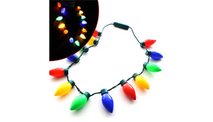 Christmas Light Bulb Necklace With Flashing Lights - Ships Next Day!