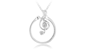 Interchangeable Musical Note Ring or Pendant w/ Crystal Accents and 18″ Chain Size 7 - FREE RETURNS!