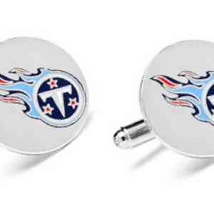 Silver-Finish Tennessee Titans NFL Football Cufflinks - Guaranteed by Mother's Day* + FREE RETURNS!