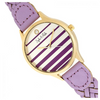 Sophie & Freda Tucson Leather-Band Watch w/Swarovski Crystals - Gold/Lavender - Ships Next Business Day!