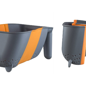 Kitchen Maestro Collapsible Hands-free Silicone Colander/Strainer